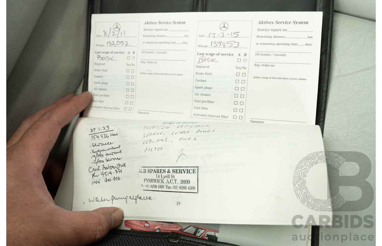 7/1998 Mercedes Benz C43 AMG W202 4d Saloon Zircon Silver Metallic V8 4.3L