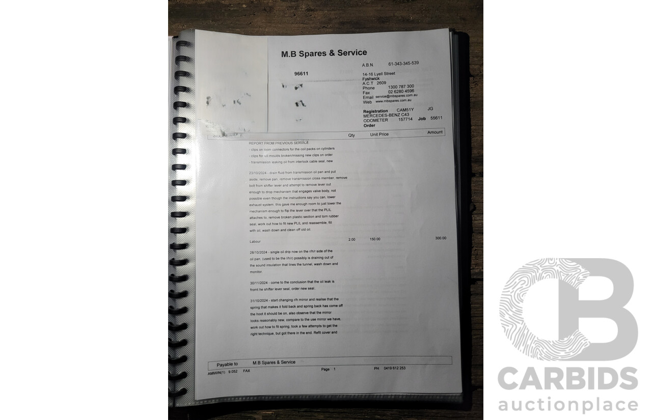 7/1998 Mercedes Benz C43 AMG W202 4d Saloon Zircon Silver Metallic V8 4.3L