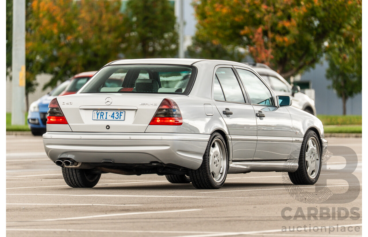 7/1998 Mercedes Benz C43 AMG W202 4d Saloon Zircon Silver Metallic V8 4.3L