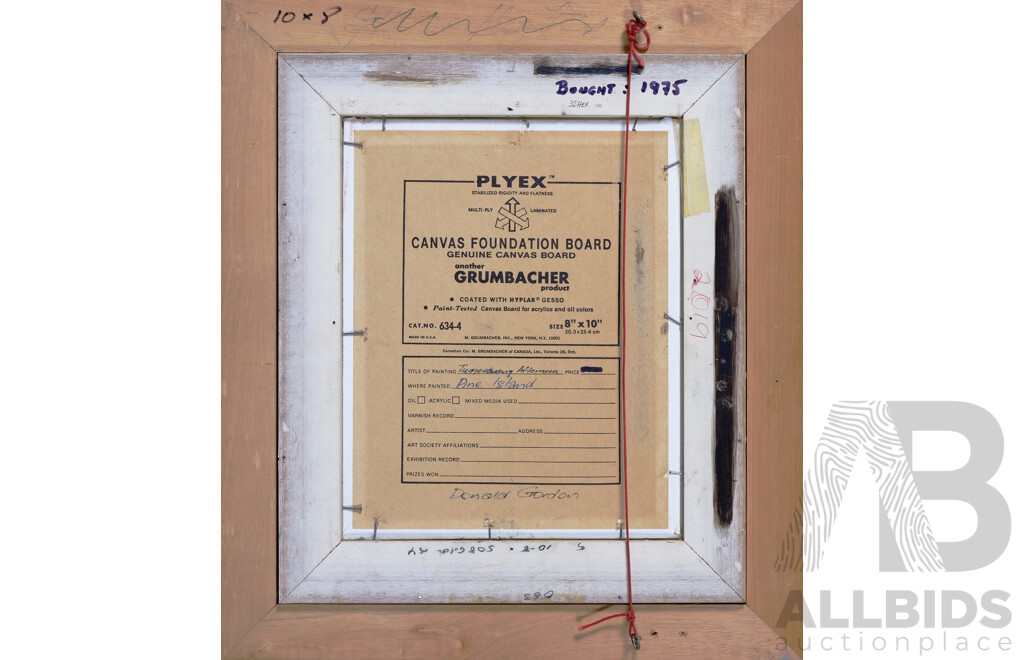 Donald Gordon, (20th Century, Australian), Tuggeranong Afternoon, Pine Island (1975), 36 x 41 cm (frame)