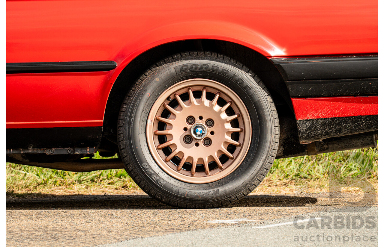 9/1988 BMW 320i E30 2d Coupe Zinoberrot (Vermillion) Red 2.0L