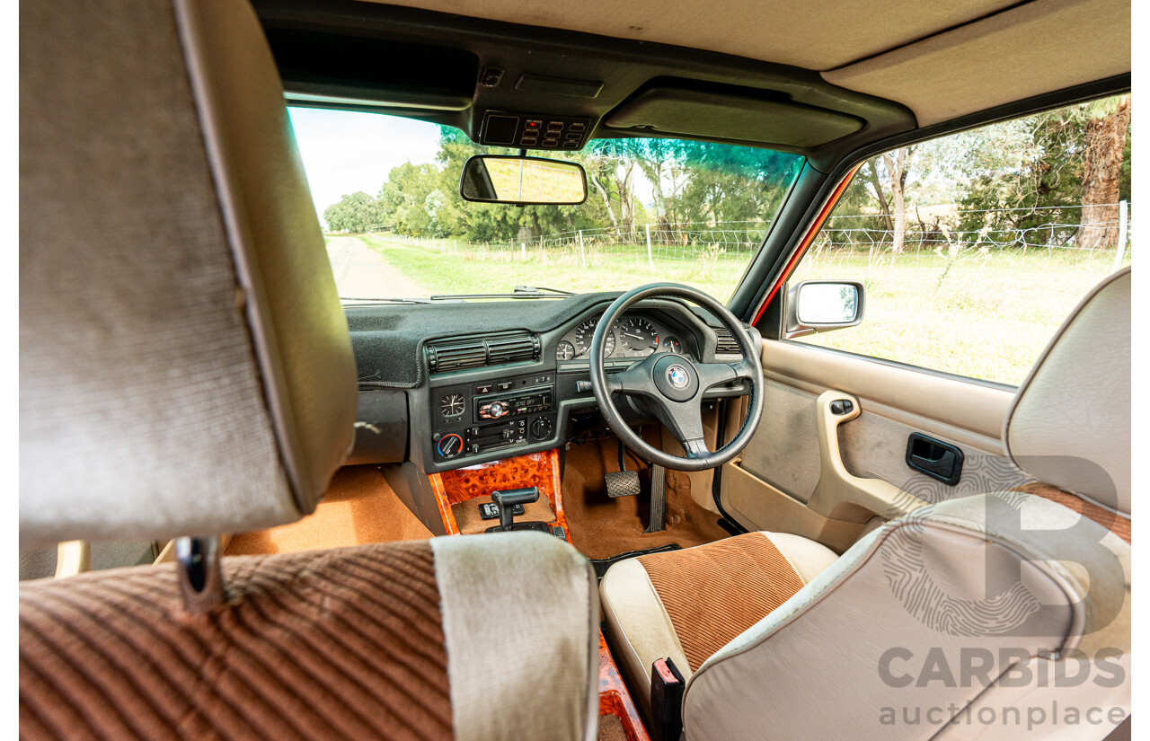 9/1988 BMW 320i E30 2d Coupe Zinoberrot (Vermillion) Red 2.0L