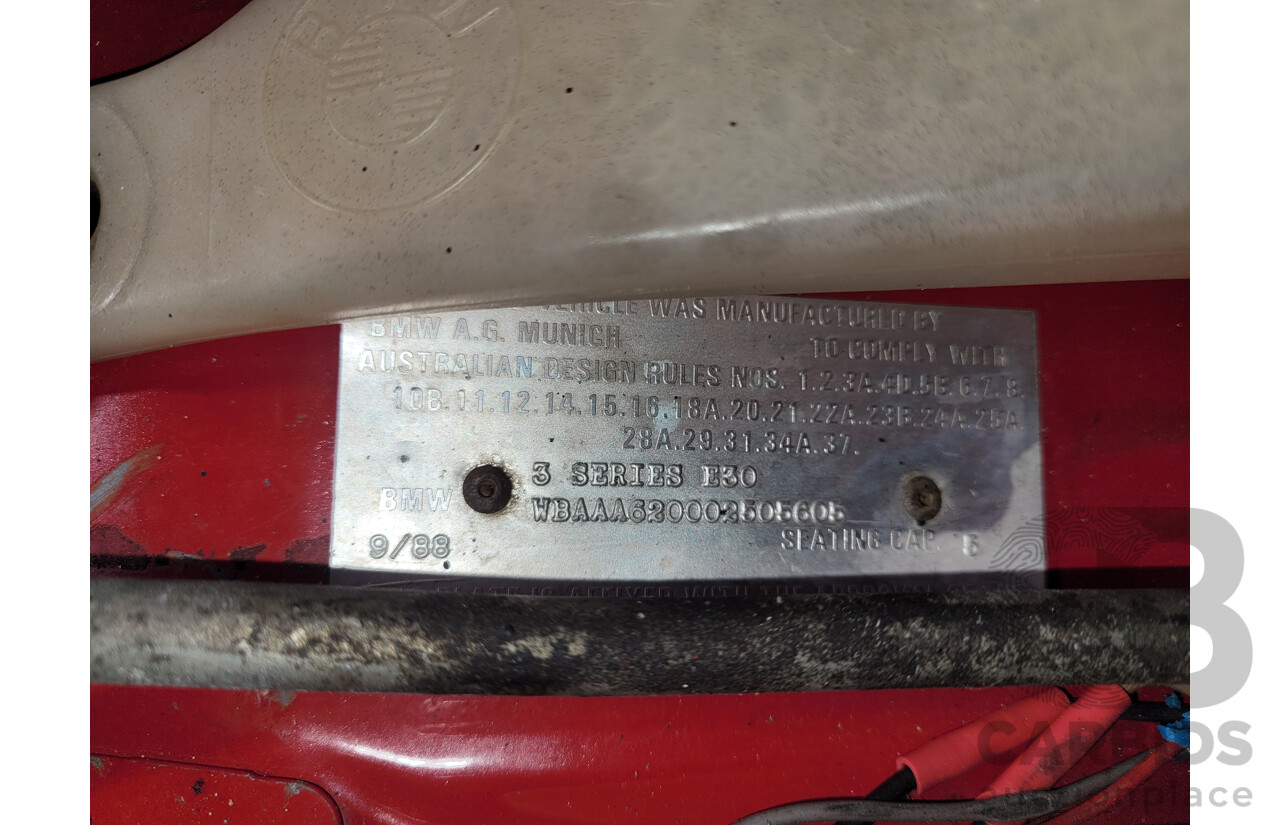 9/1988 BMW 320i E30 2d Coupe Zinoberrot (Vermillion) Red 2.0L