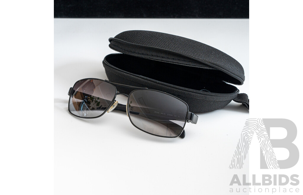 Prada Linea Rossa SPS 50N 62 16 1B0-1A 130 3N Black/Red Metal Aviator