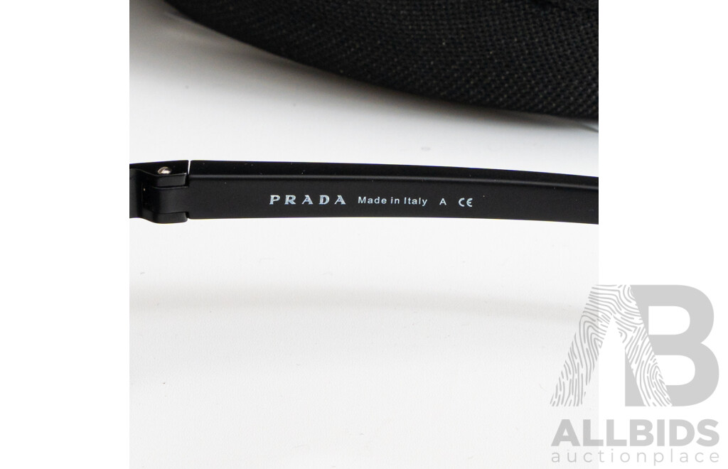 Prada Linea Rossa SPS 50N 62 16 1B0-1A 130 3N Black/Red Metal Aviator