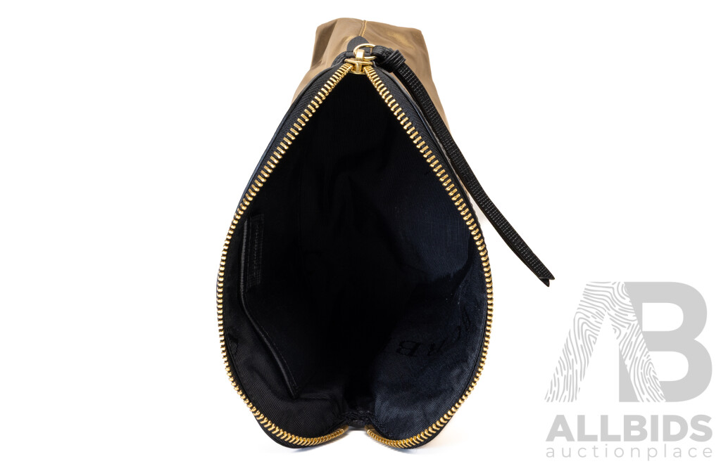 Burberry Gold/black Cosmetic Pouch with Dust Bag