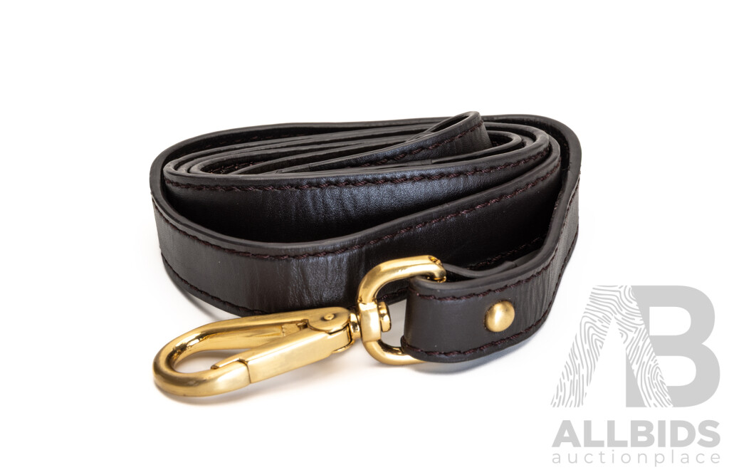 Prada Long Crossbody Bag Strap - Dark Brown Leather/gold Hardware