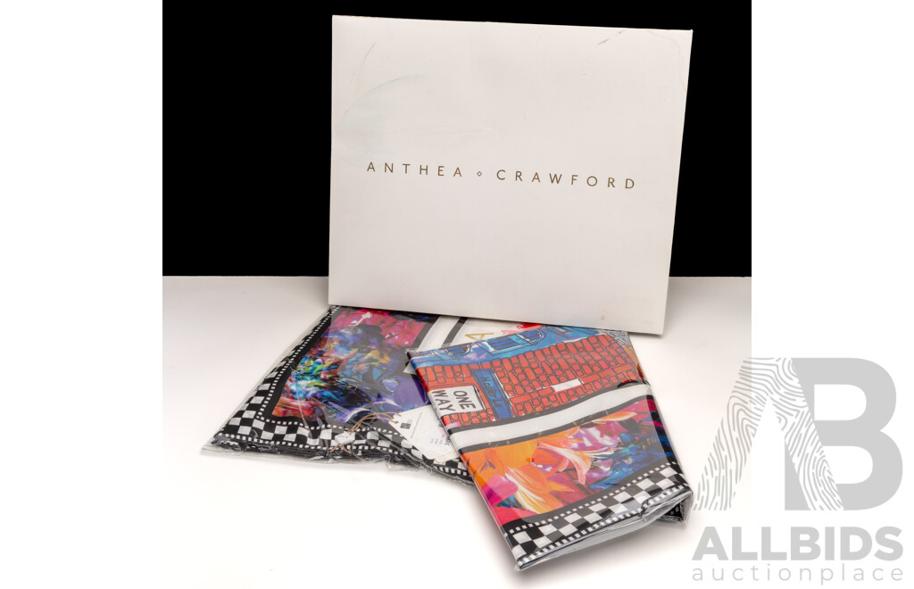 Anthea Crawford X Din+Bloom 'The AC Melbourne' Fine Silk Scarf - as New RRP$199