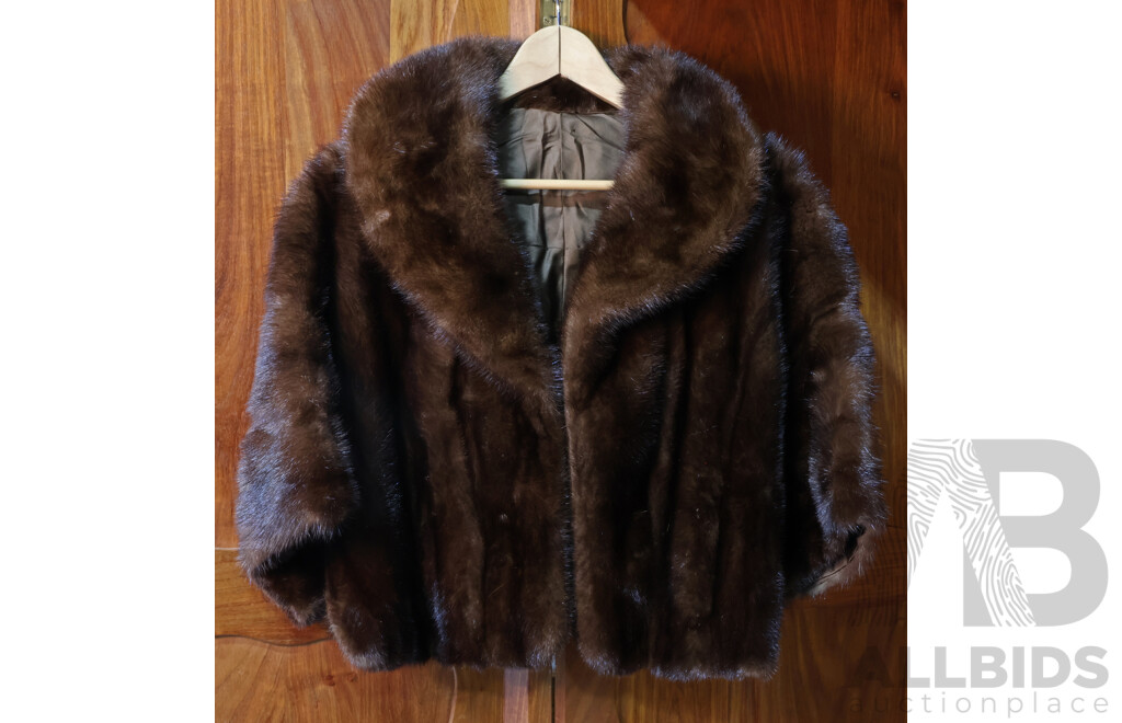 Vintage Mink Cropped Fur Cape Style Coat, Size 10-12 - Myer the Emporium Limited Melbourne
