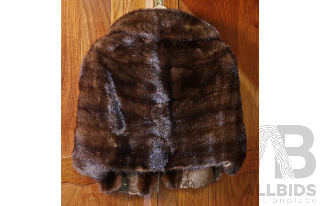 Vintage Mink Cropped Fur Cape Style Coat, Size 10-12 - Myer the Emporium Limited Melbourne