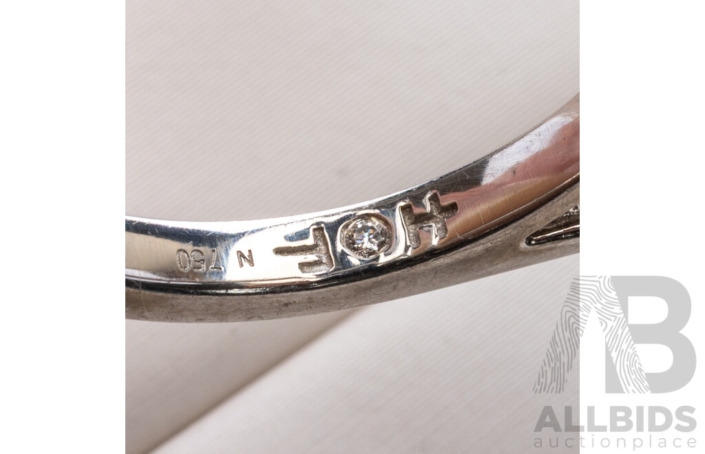 18ct 'Hearts on Fire' White Gold Diamond Halo Engagment Ring, GIA Certified Centre 0.31ct Diamond, TDW 0.50ct, Size K, 4.39 Grams