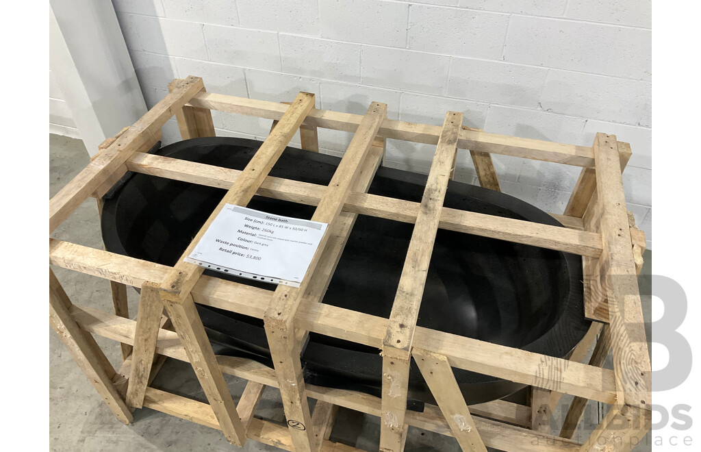 Dark Grey Stone Bath (1500Lx850Wx500/600H) - ORP $3,800.00