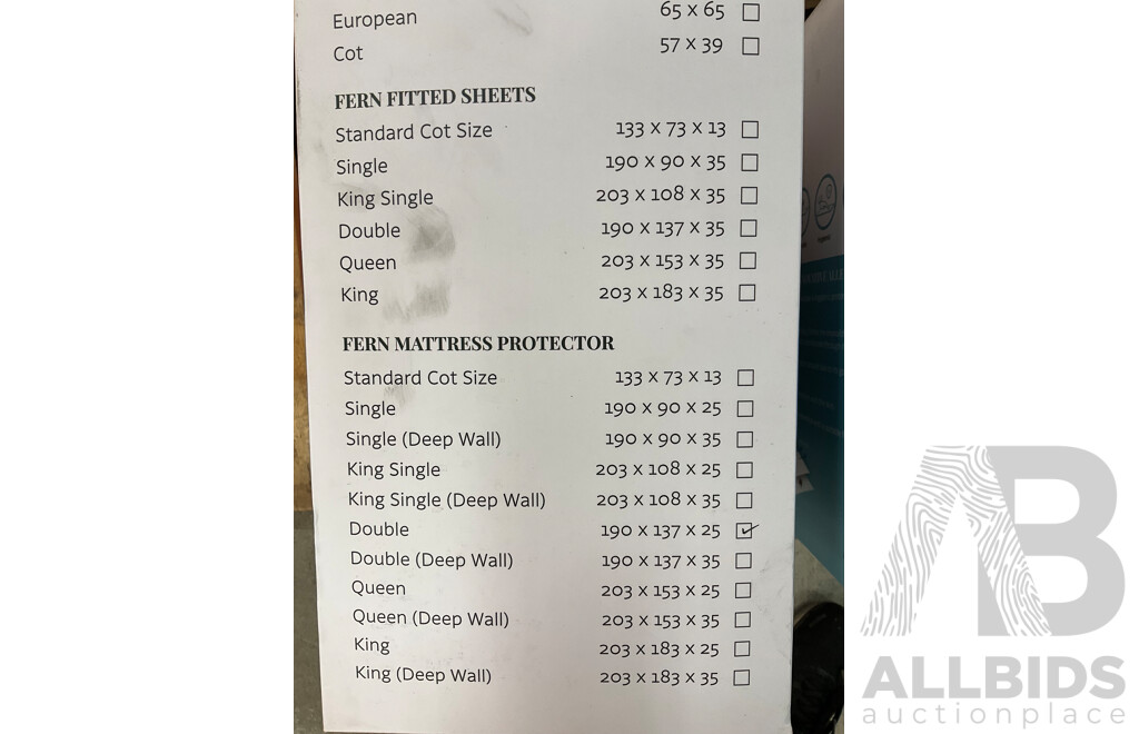 FERN FABRIC Double Size  Mattress Protector - ORP $159.00