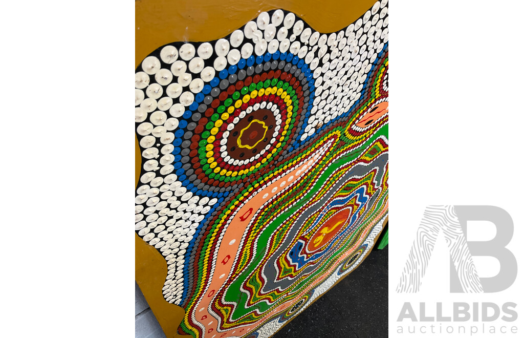 Two Aboriginal Artworks on Board Signed 'R.A. Shan' - Lot of 2