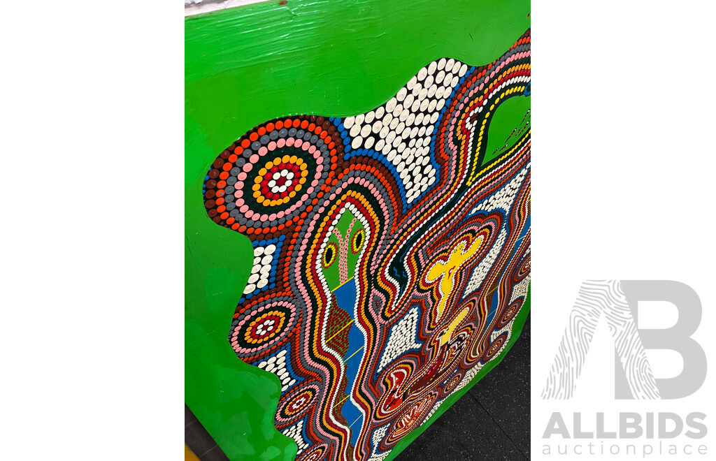Two Aboriginal Artworks on Board Signed 'R.A. Shan' - Lot of 2