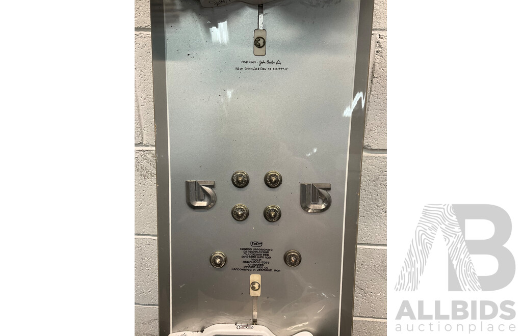 BURTON FISH 2009 Limited 160cm Snowboard and BURTON Wheelie Board Bag - Lot of 2