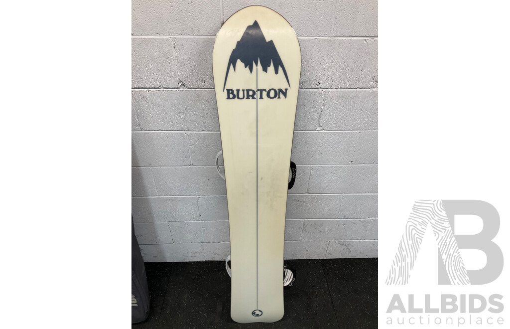 BURTON FISH 2009 Limited 160cm Snowboard and BURTON Wheelie Board Bag - Lot of 2