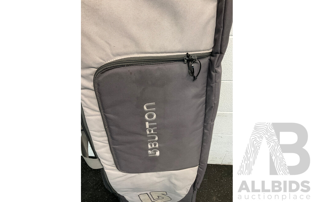 BURTON FISH 2009 Limited 160cm Snowboard and BURTON Wheelie Board Bag - Lot of 2