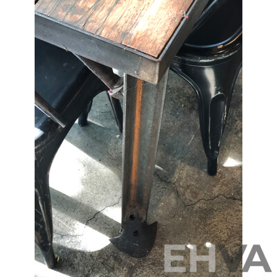 Rustic Reclaimed Timber Cafe Table and Four Chairs