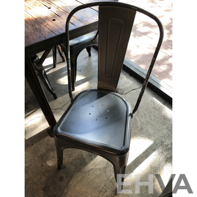 Rustic Reclaimed Timber Cafe Table and Four Chairs