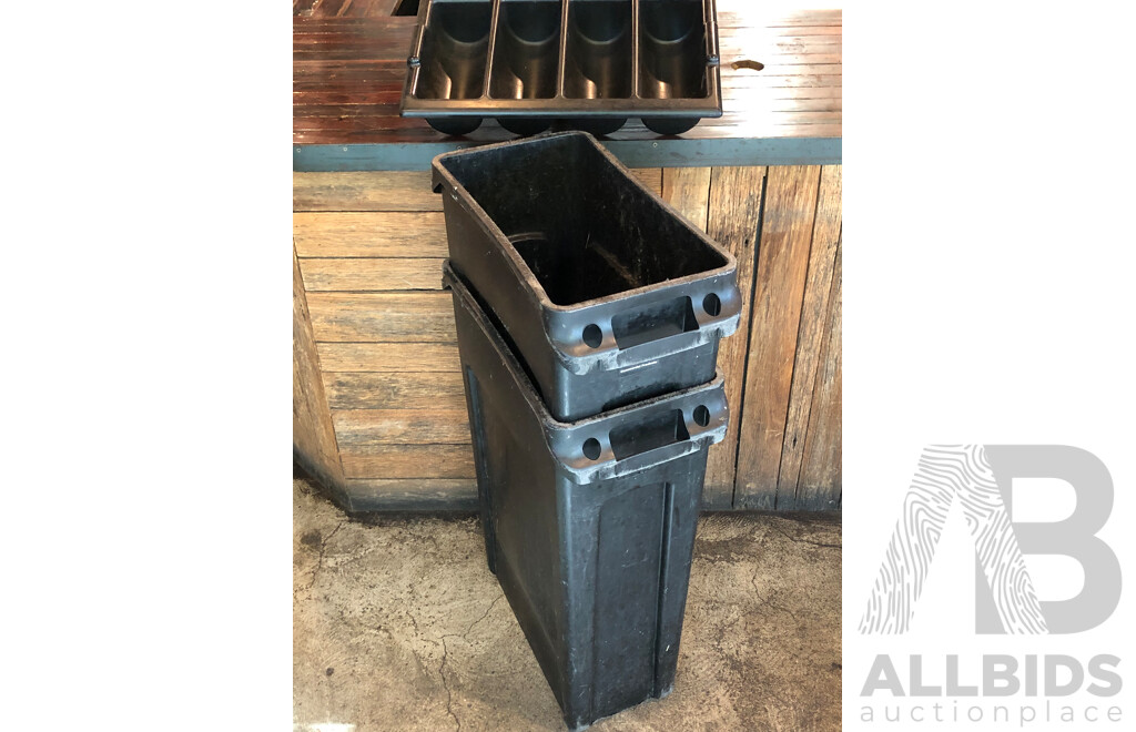 Two Food Waste Bins and Cutlery Tray