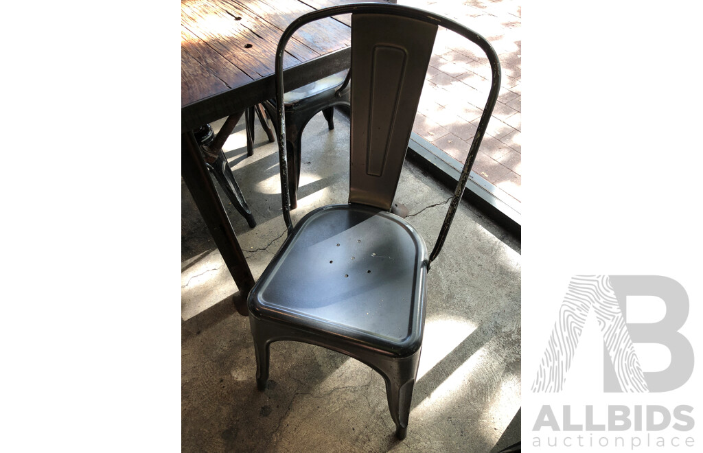 Rustic Reclaimed Timber Cafe Table and Four Chairs