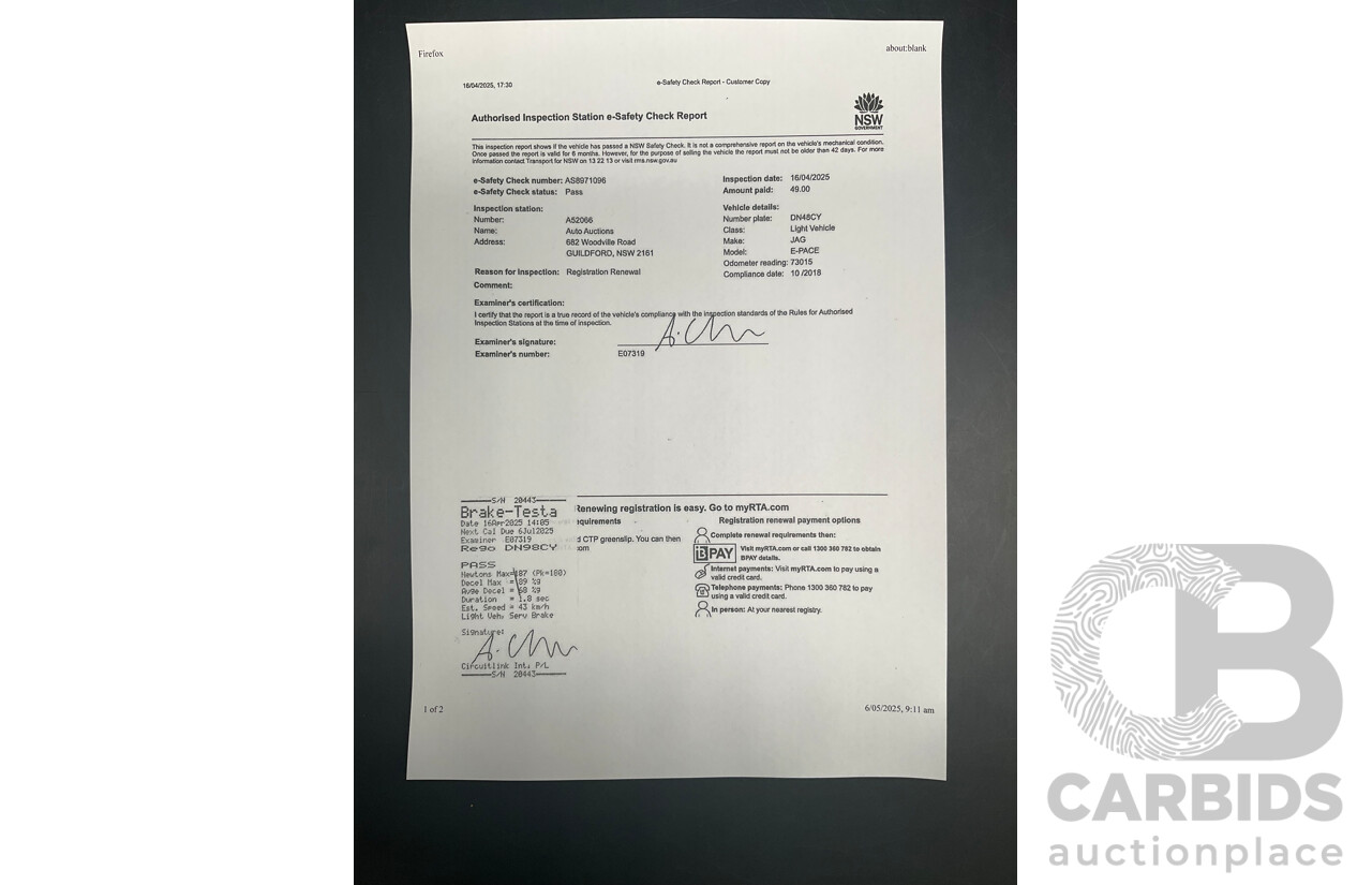 3/2018 Jaguar E-Pace D180 R-Dynamic SE (132kW) (AWD) X540 MY19 4d Wagon Indus Silver Metallic Turbo Diesel 2.0L