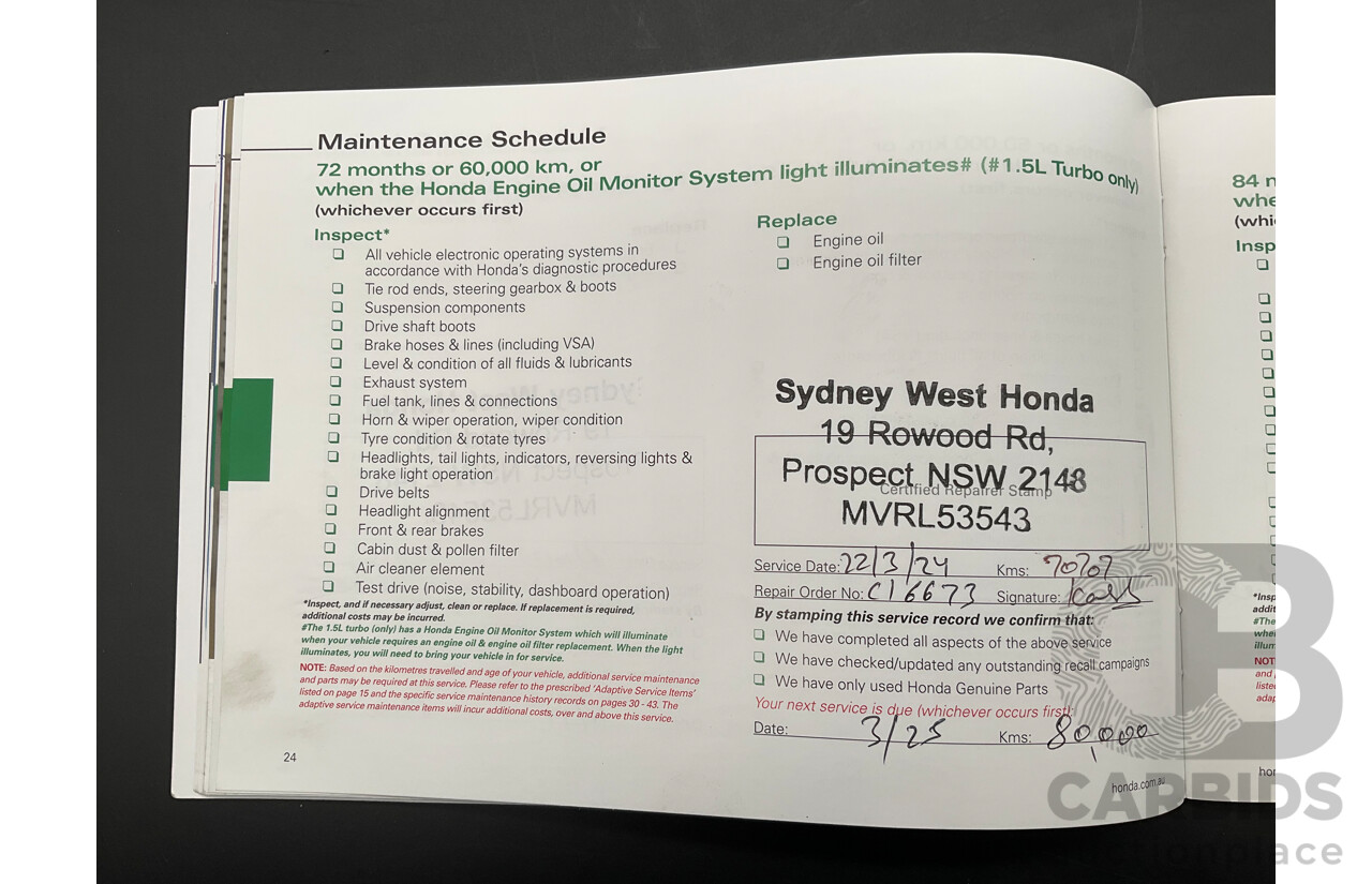 02/2020 Honda CR-V VTi-S (AWD) MY20 4d Wagon Lunar Silver Metallic Turbo 1.5L