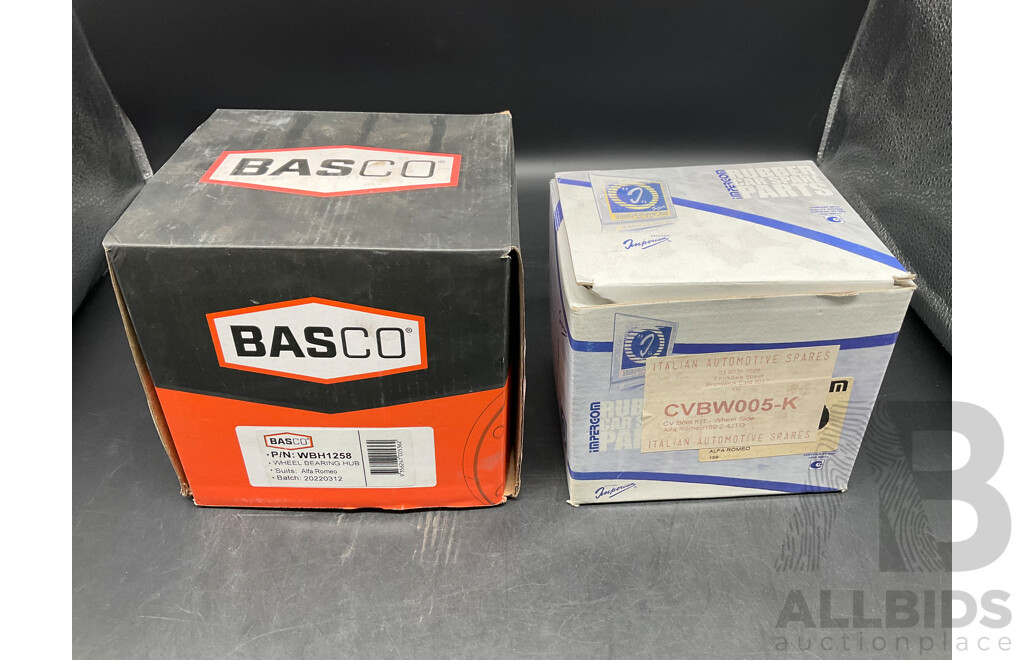 BASCO (WBH1258) Wheel Bearing Hub - Alfa Romeo and IMPERIUM ORIGINAL  CV Boot Kit - Wheel Side Alfa Romeo 159 - Lot of 2