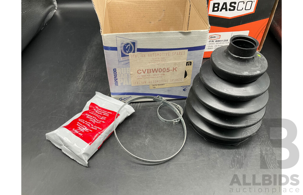 BASCO (WBH1258) Wheel Bearing Hub - Alfa Romeo and IMPERIUM ORIGINAL  CV Boot Kit - Wheel Side Alfa Romeo 159 - Lot of 2