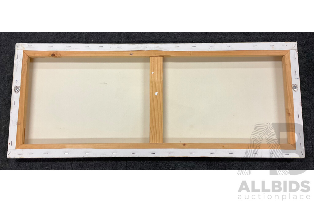 Unknow Artist, Acrylic on Canvas, 61 X 61 Cm (frame) and  30 X 76 Cm (frame) - Lot of 2