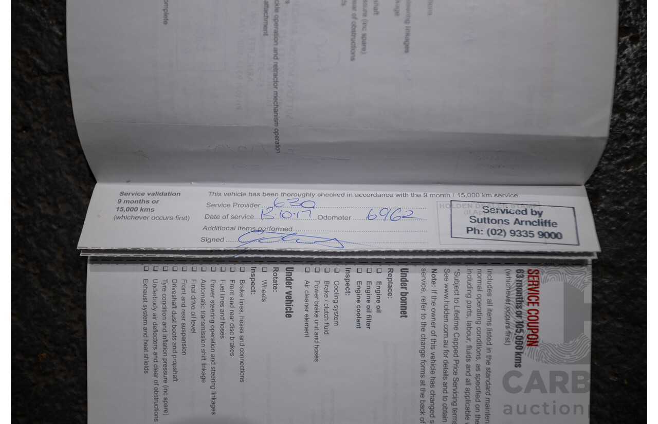 10/2016 Holden Commodore SV6 BLACK EDITION RWD VFII MY16 4D Sedan Heron White 3.6L