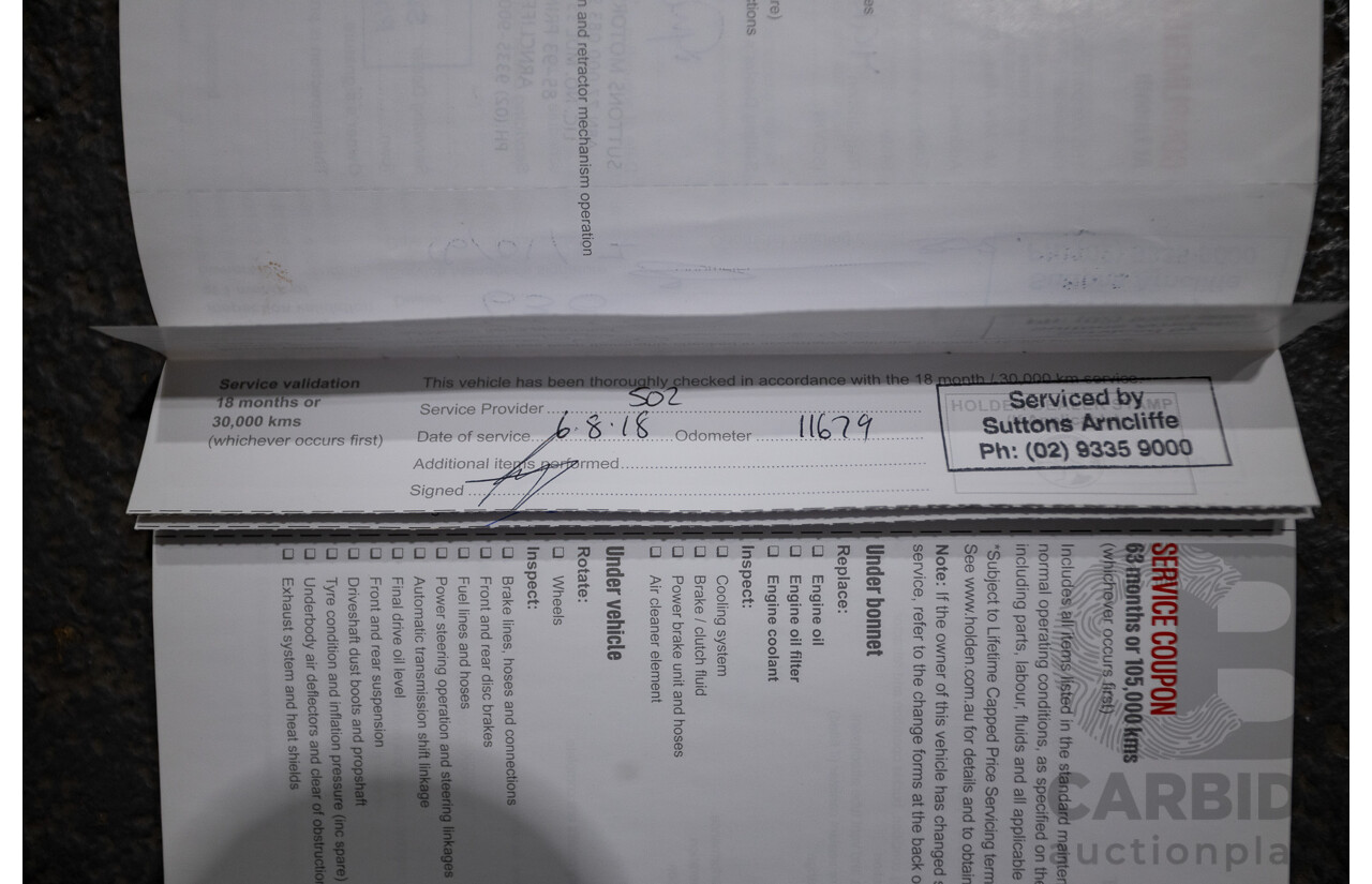 10/2016 Holden Commodore SV6 BLACK EDITION RWD VFII MY16 4D Sedan Heron White 3.6L