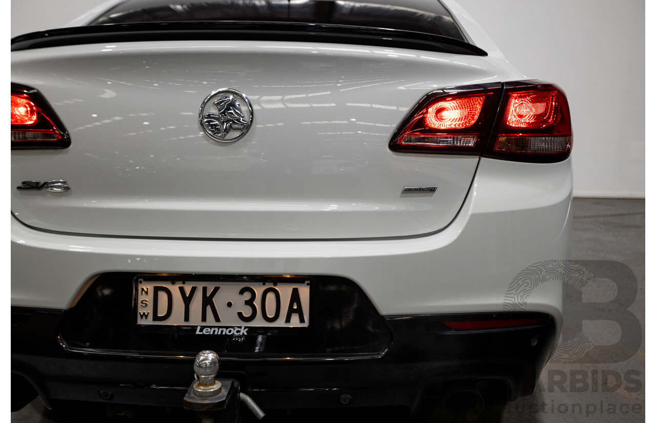 10/2016 Holden Commodore SV6 BLACK EDITION RWD VFII MY16 4D Sedan Heron White 3.6L