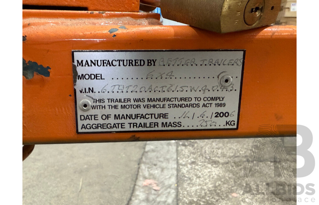 5/2006 Better Trailers 6 x 4 Tradesman Goods Trailer