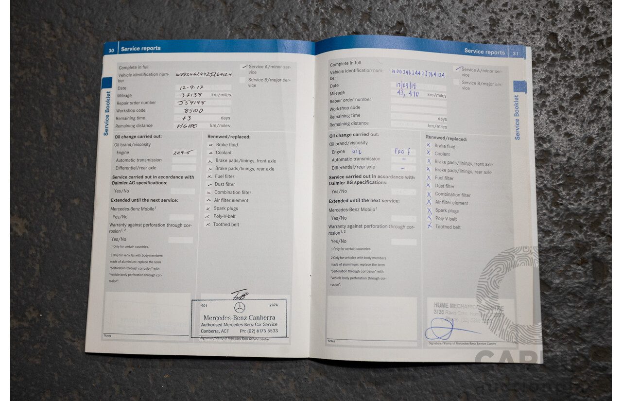 6/2014 Mercedes-Benz B250  246 MY14 5d Hatchback Mountain Metallic Grey 2.0L