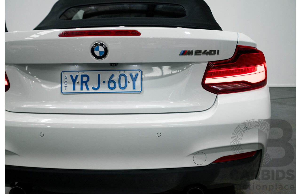 05/2019 BMW M240i F23 MY18 2D Convertible Alpine White Turbo 3.0L