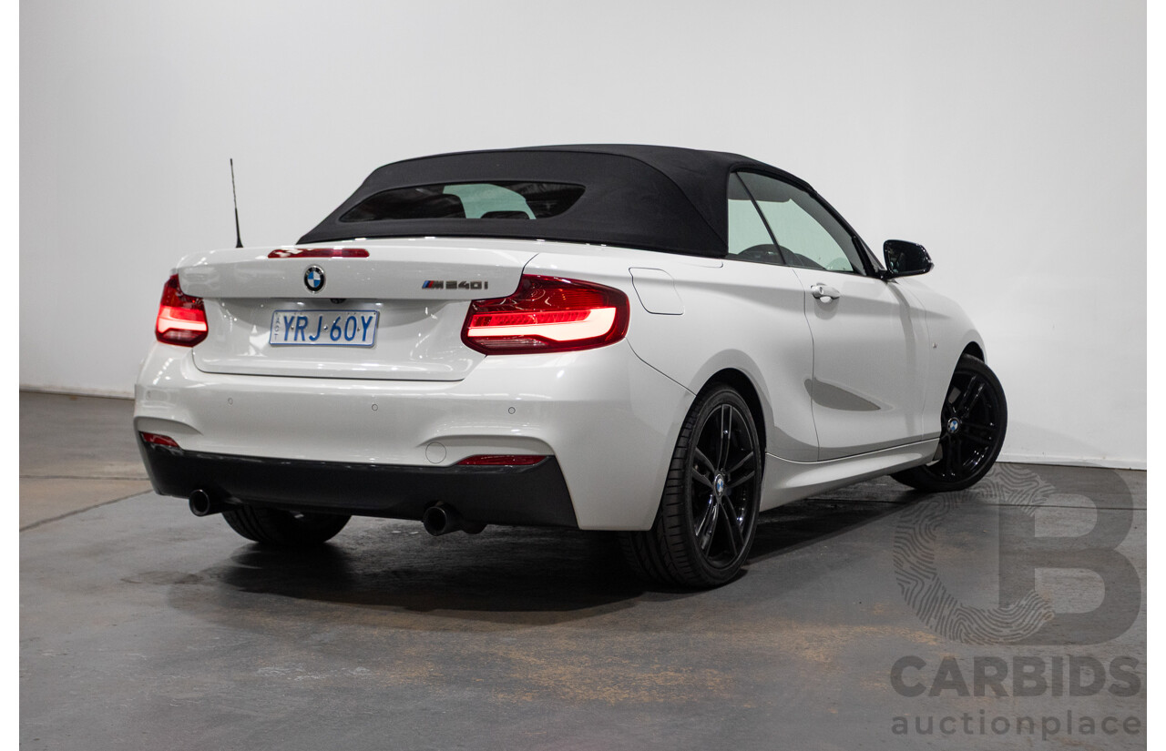 05/2019 BMW M240i F23 MY18 2D Convertible Alpine White Turbo 3.0L