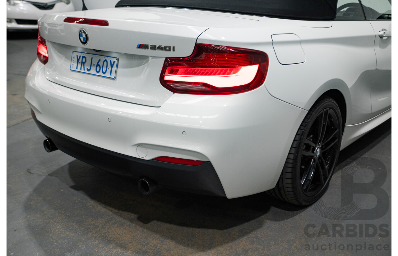 05/2019 BMW M240i F23 MY18 2D Convertible Alpine White Turbo 3.0L