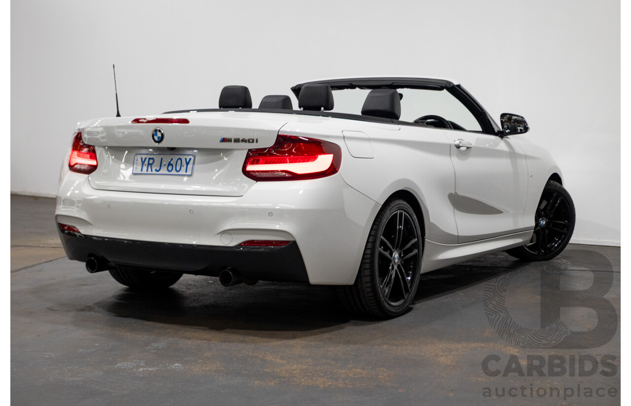 05/2019 BMW M240i F23 MY18 2D Convertible Alpine White Turbo 3.0L