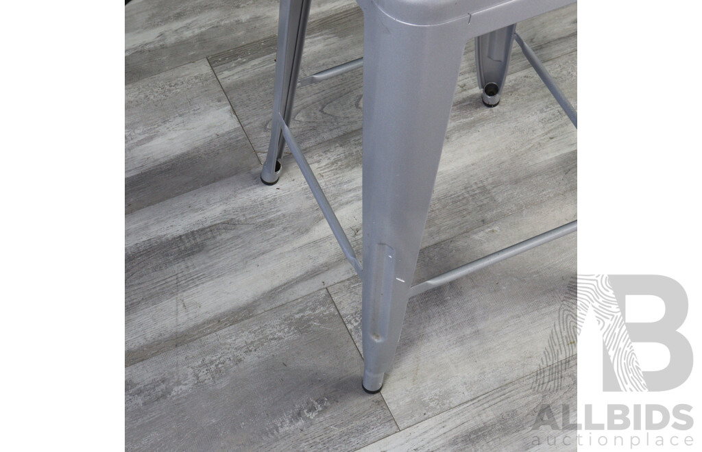 Pair of Tolix Style Bar Stools