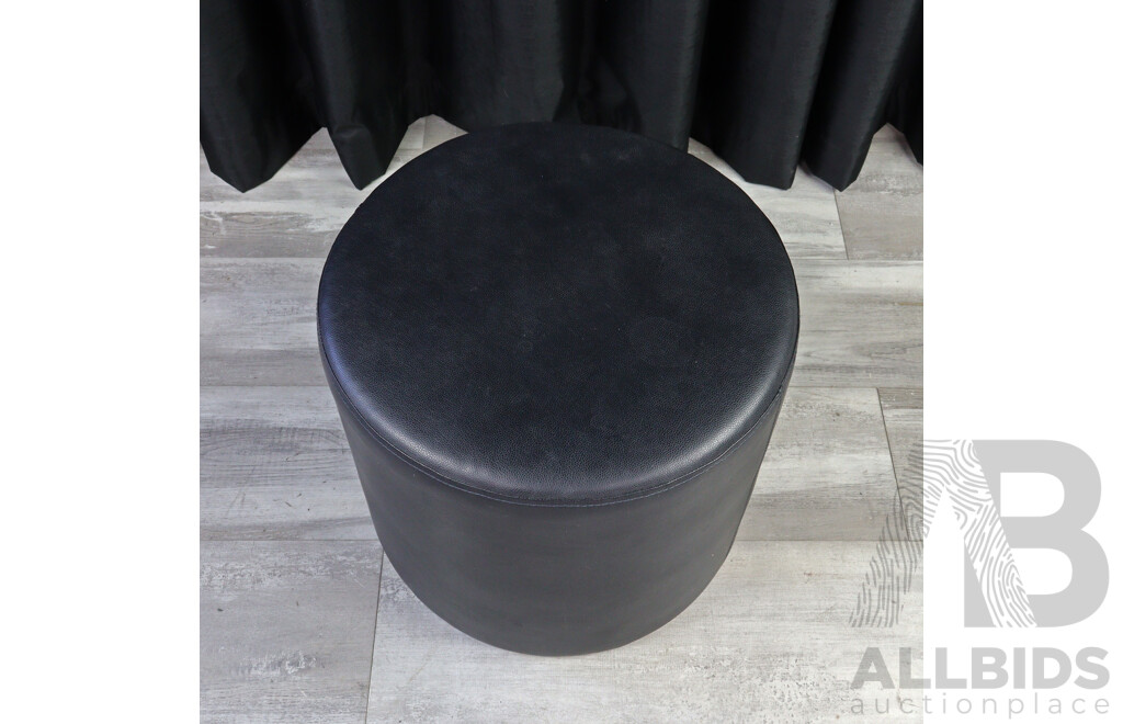 Round Leatherette Ottoman