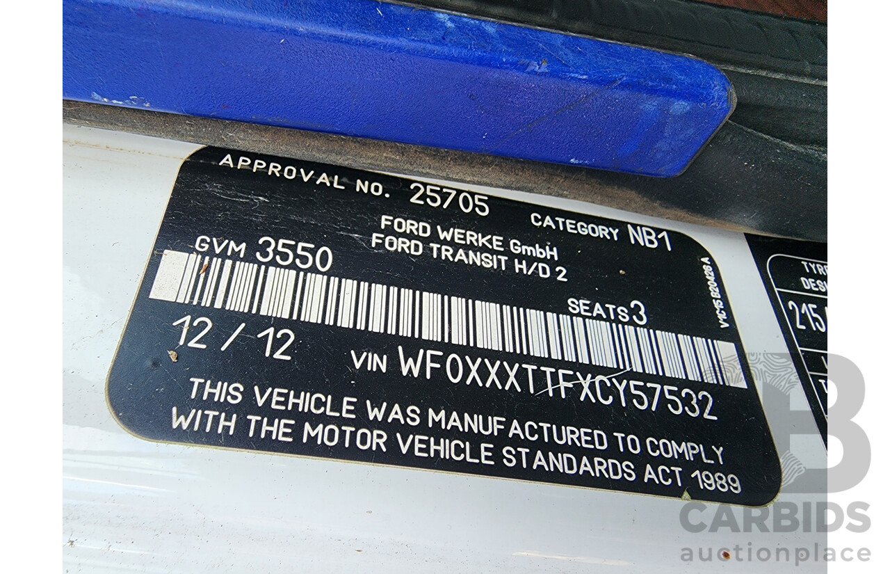 12/2012 Ford Transit HIGH (lwb) VM MY12 UPDATE Van White 2.2L