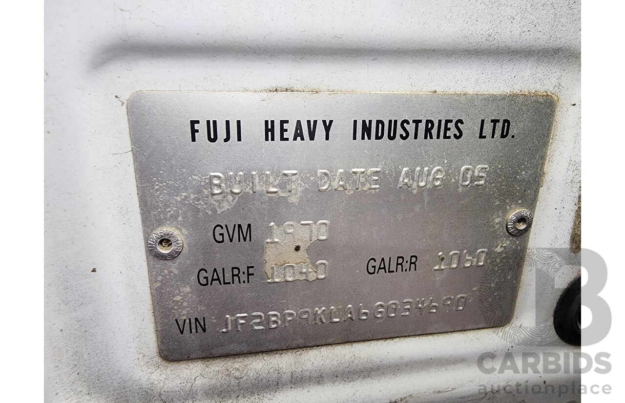 11/2005 Subaru Outback 2.5i MY05 4d Wagon White 2.5L