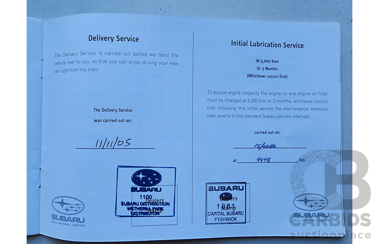 11/2005 Subaru Outback 2.5i MY05 4d Wagon White 2.5L