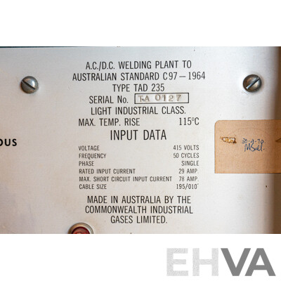 EMF Trans-Tig 250 Electrode Welder ADCD Welding Plant ETC