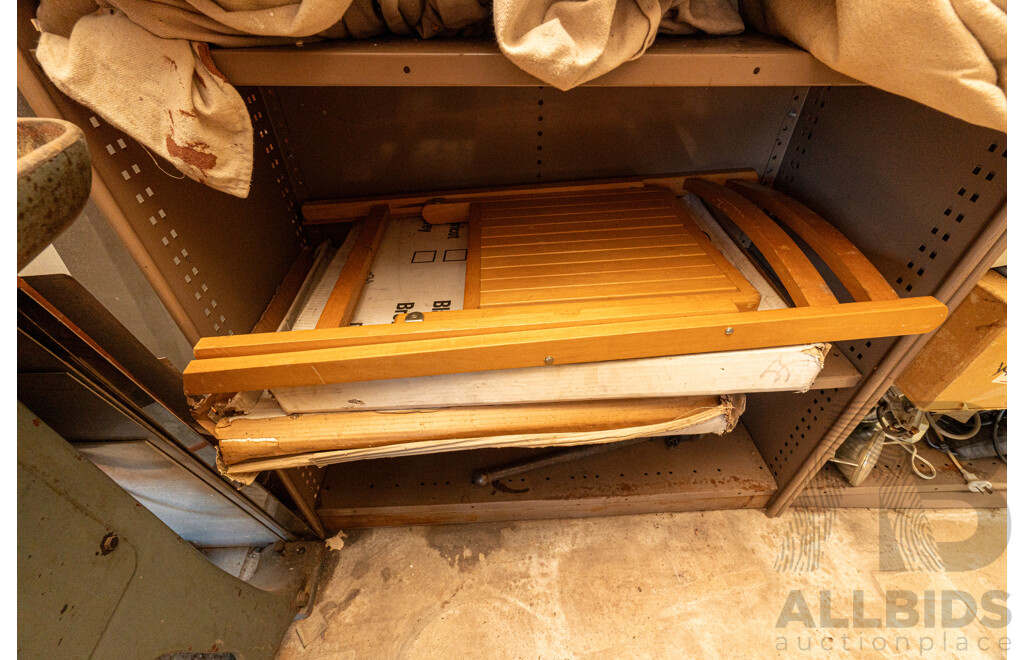 2 Bay of Metal Shelving with Various Hardware ETC