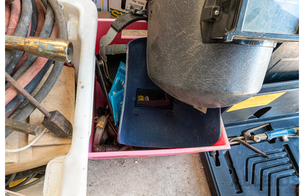 Oxy Acetylene Trolley with Gas Bottles & Miscellaneous Welding Accessories ETC