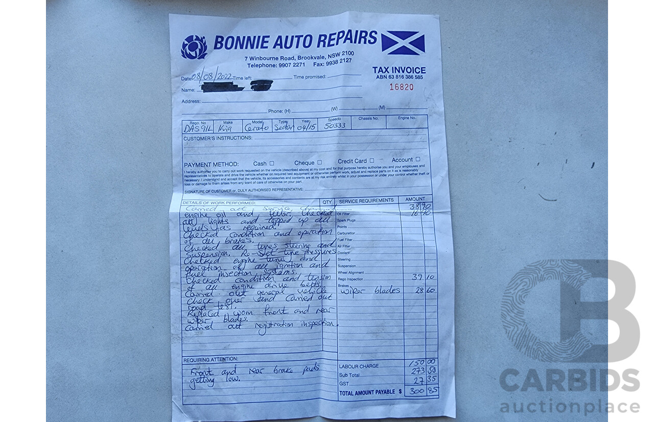 5/2015 Kia Cerato S YD MY15 5d Hatchback White 1.8L