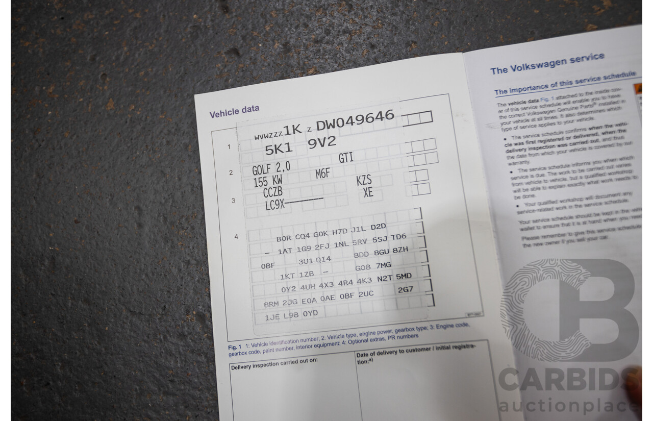 9/2012 Volkswagen Golf GTi 1K MY12 5d Hatchback Deep Black Pearl Turbo 2.0L